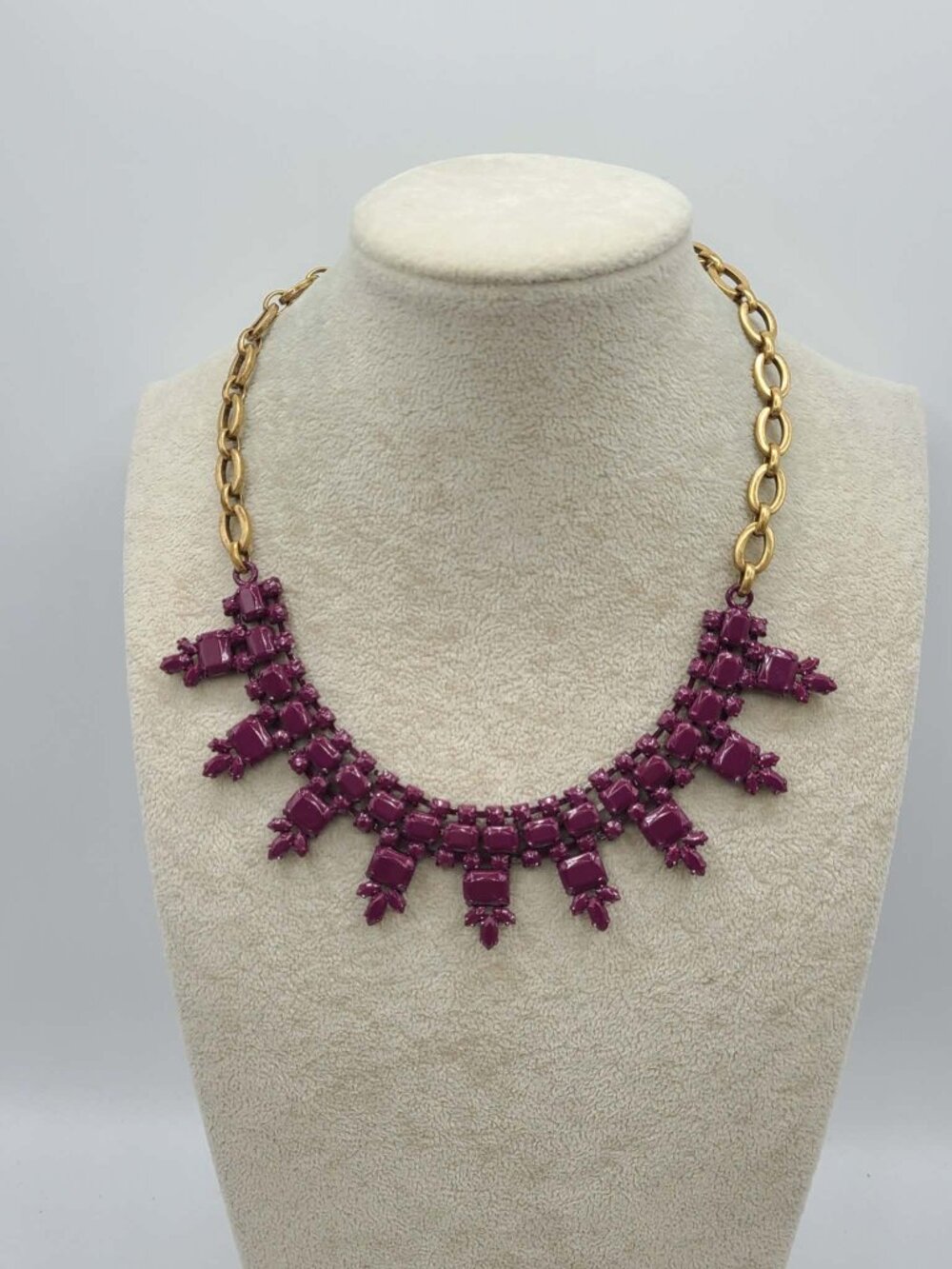 J Crew Purple Resin Statement Necklace NWT